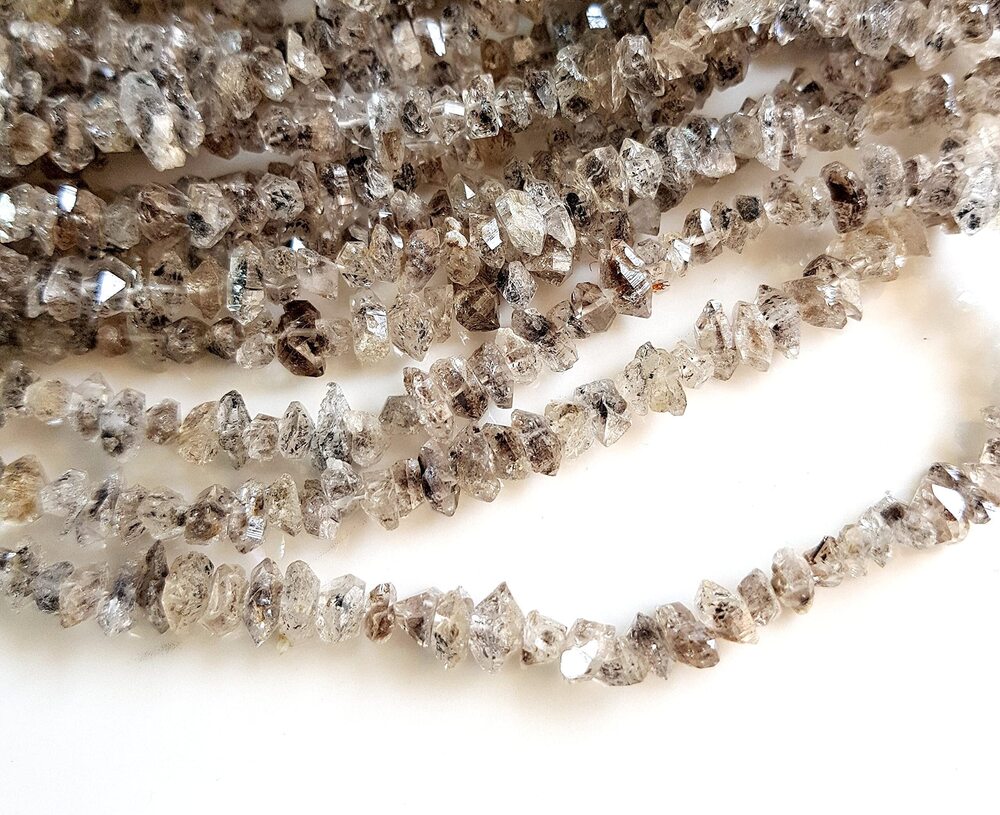 9706 Herkimer Diamond Quartz Gemstone Nuggets Beads | Herkimer Rough Beads